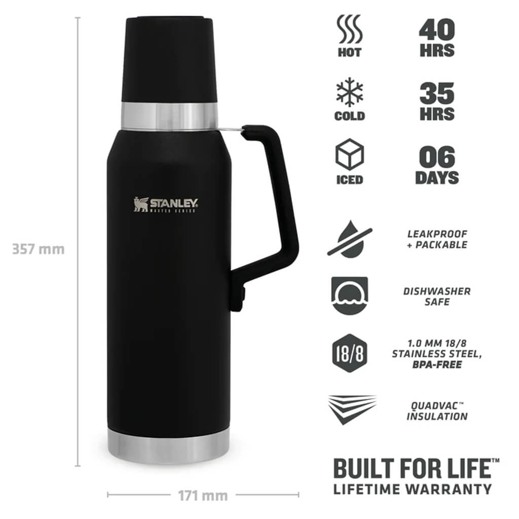 Stanley - Master Unbreakable Thermal Bottle 1.3L - Foundry Black Termos